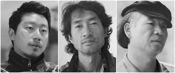 왼쪽부터 김성수·윤철규·김형기 작가