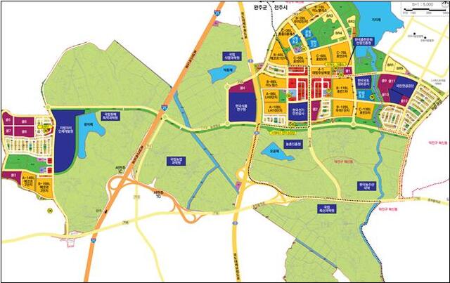 전북혁신도시 산학연 클러스터 현황도