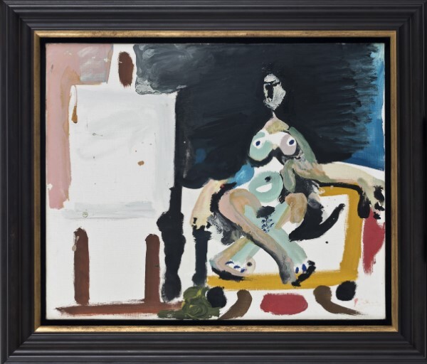 파블로 피카소, 아틀리에의 모델 A model in the Studio, 캔버스에 유채, 50x61cm 1965 ⓒ 2021 - Succession Pablo Picasso - SACK (Korea)