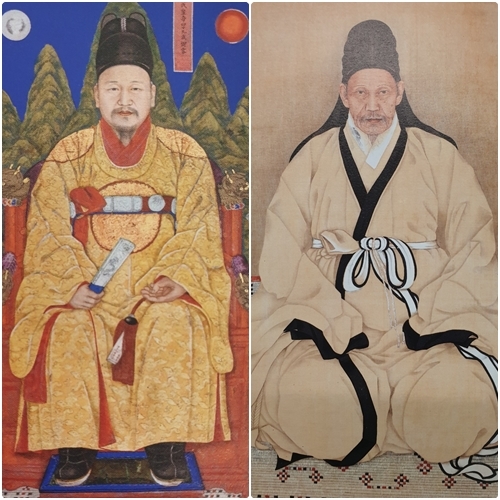 고종 어진(왼쪽)과 최익현 초상.