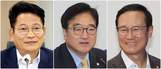 왼쪽부터 송영길·우원식·홍영표 의원