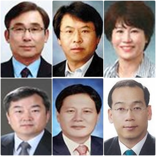 윗줄 왼쪽부터 강종구, 백성기, 임미경 부회장 / 아랫줄 왼쪽부터 정영택, 조장희, 최훈 부회장.