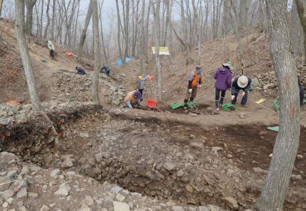 완주 웅치전적지 발굴조사 모습.
