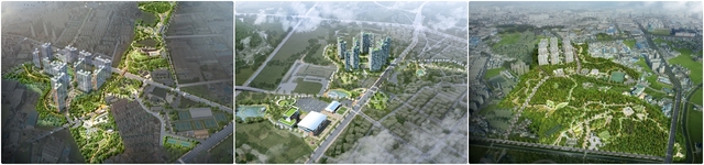 왼쪽부터 마동공원, 모인공원, 수도산공원.