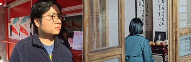 김태경 감독(왼쪽)과 '두번째 장례' 스틸컷.