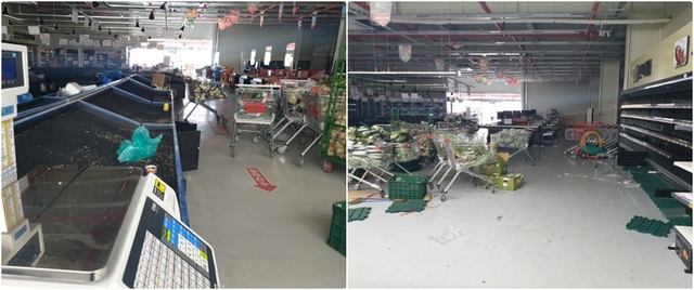 개점 한 달여 만에 문을 닫은 익산 영등동 식자재마트 내부 모습.