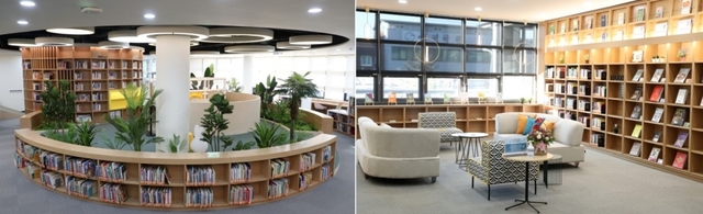 재개관한 삼천도서관 내부 모습.