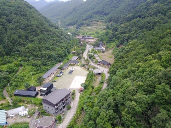 완주군 구이면 안덕 건강힐링체험마을 전경.