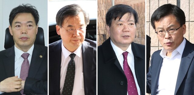 왼쪽부터 김오수 전 법무부 차관, 구본선 광주고검장, 배성범 법무연수원장, 조남관 대검찰청 차장검사 /사진=연합뉴스