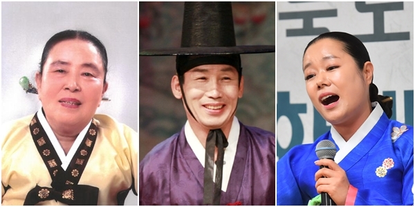 왼쪽부터 이일주 명창·송재영 이사장·장문희 수석단원