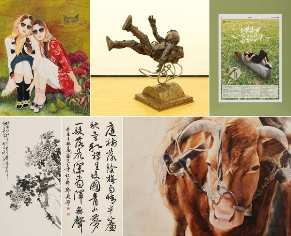 윗줄 왼쪽부터 손경미 ‘쉿!!’, 박경덕 ‘명제 공상가’ 이유나 ‘LG퓨리케어 미니 신문광고’ / 아랫줄 왼쪽부터 박은영 ‘국화1’, 정의방 ‘만해선생시’, 정숙희 ‘멍에’.