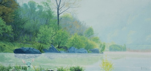 River, breath of wind 202103 / 55.0x116.8cm / oil on canvas