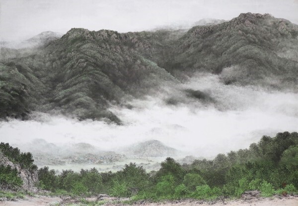 송관엽 / 대부산에서 / 210x145cm / 순지에 수묵 채색