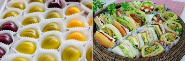 (왼쪽) 광양매실로 만든 매실 초콜릿 / (오른쪽) 광양매실로 만든 매실 샌드위치