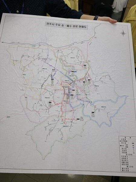 전주시 주요 송.배수관로 현황도(사진 출처=전주시)