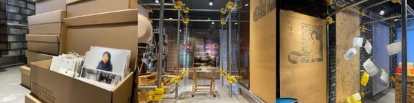 (왼쪽부터 차례대로) 박은주 작가, 김태근 악기장, 조양선 공예가 작품