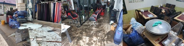 6일 오전 8시 30분께 익산시 중앙로5길 알대 침수 피해 현장 모습