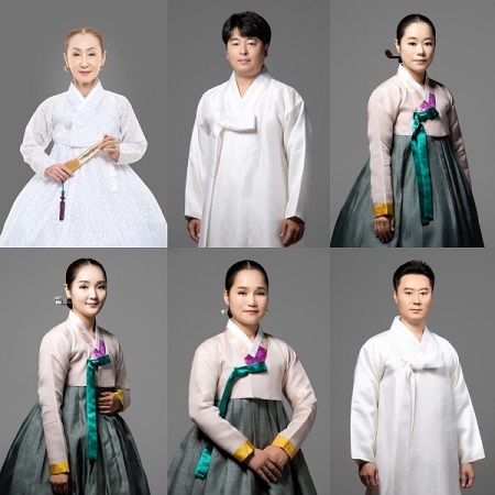 (왼쪽 위부터 차례대로) 단장 조영자, 최북역에 김도현(전주대사습놀이 명창부 대통령상), 설아역에 장문희(7/17공연, 이옥희바디 판소리 심청가 전북도무형문화재 보유자), 고승조(7/31공연, 장수논개전국판소리경연대회 일반부 대상), 순무역에 차복순(임방울국악제 명창부 대상), 호생관역에 이충헌 씨