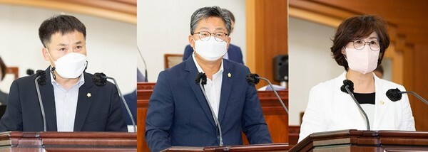 (왼쪽부터) 오상민, 김주택, 이정자 의원