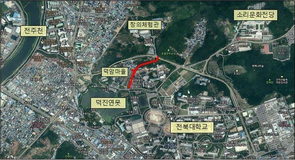 전주시 덕암마을 도로개설공사 위치도