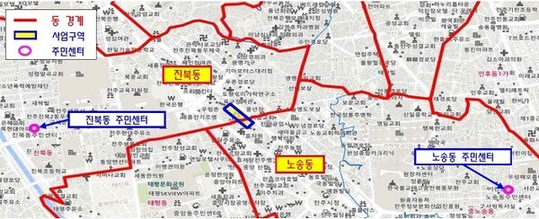 행정구역 경계 조정 대상 위치도