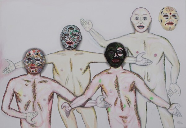 미 술 가: 정복수 / 명 제: 심오한 생존학 / 재 료: 캔버스 위에 아크릴 / 규 격: 122×162×11(D)cm / 제작년도: 2020