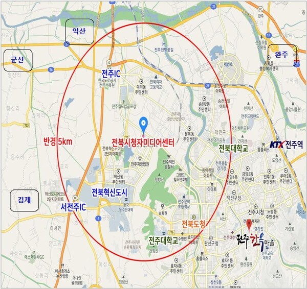 전북시청자미디어센터 위치도(전북도 제공)