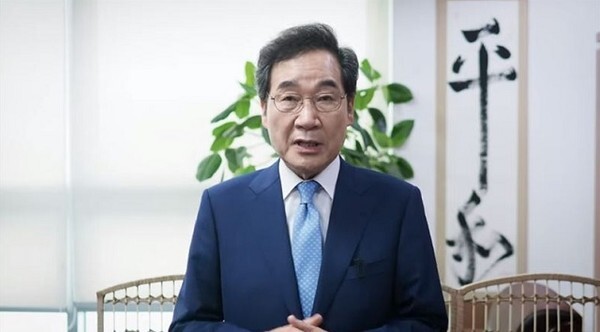 29일 메타버스 방식의 비대면으로 진행된 ‘생활ESG행동’ 전진대회에서 이낙연 후보의 온라인 연설 모습. /사진 = 유튜브 화면 캡처