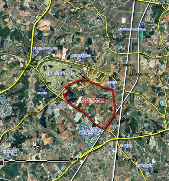 김제시 지평선스마트그린산업단지 예정지 위치도