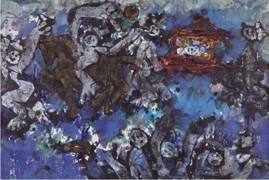 유휴열, 婚禮圖(혼례도), 캔버스에 유채, 1982