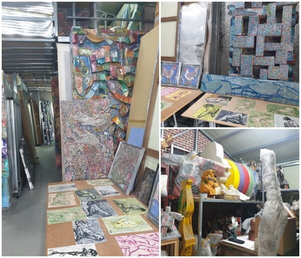 유휴열 화백의 수장고 모습