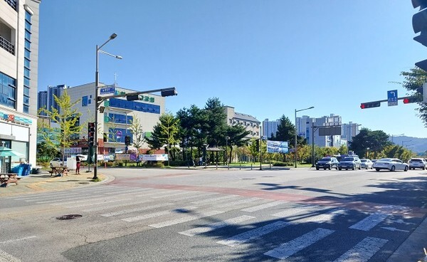 완주군이 유턴 차로 설치를 요구한 구간