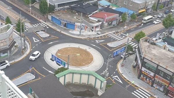 고창읍 KT앞 사거리 회전교차로 전경