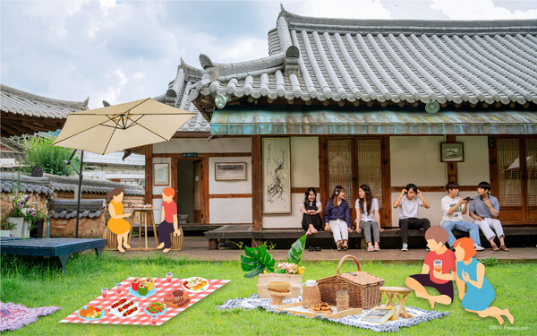 전주비빔밥축제 시뮬레이션 사진과 일러스트, 맛의 고장 전주에서 MZ세대가 함께 어울리는 모습을 담았다. 류재현 총감독 제공