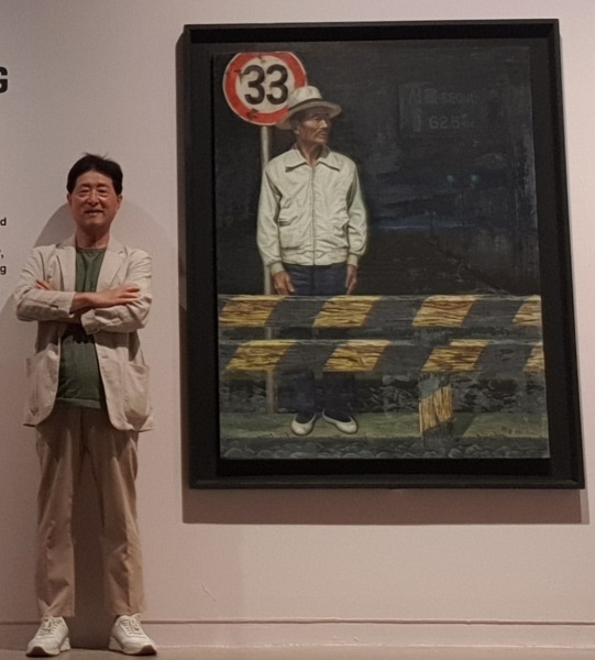 천광호 화가와 그의 작품 '분단 33년'