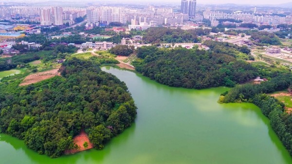 익산 신흥저수지 드론 사진.
