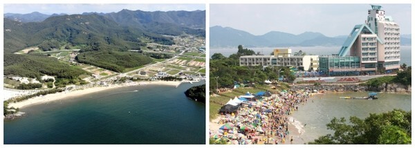 변산해수욕장(좌), 모항해수욕장(우)