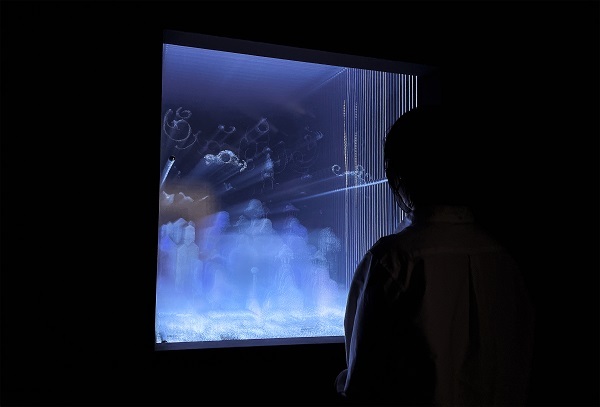 3D 홀로그래픽 글래스 아트.