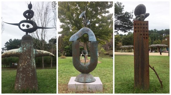 익산 금마면 서동공원 내 훼손된 조형물 모습. /사진 제공 = 익산시의회.