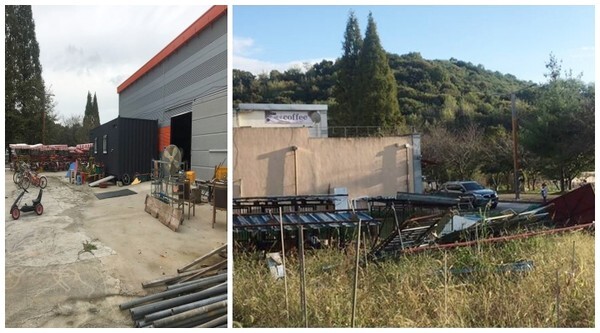 금마공원 내 사유지에 폐 건축자재 등이 방치되어 흉물스러운 모습을 보이고 있다. /사진 제공 = 익산시의회.