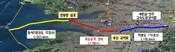 새만금연결도로 위치도.