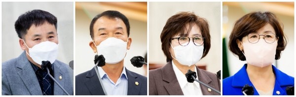 (왼쪽부터)김제시의회 오상민, 정형철, 김영자, 이정자 의원.