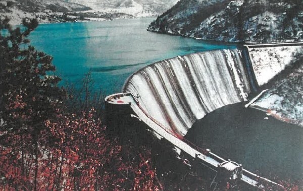 옛 대아댐 전경.