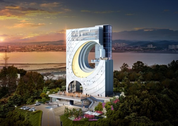 '밝은 달'을 모티브로 디자인된 군산 '월명산 전망대' 조감도.