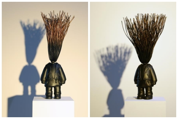 (왼쪽)PANG!, 150x180x400mm, frp, copper. / (오른쪽)PANG!, 200x200x365mm, frp, copper.