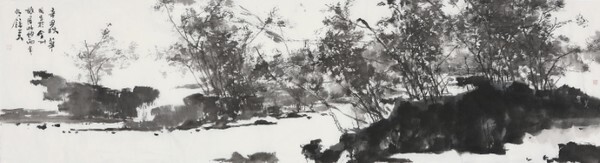 미 술 가: 채화성, 명 제: 연석산 시리즈 Ⅶ, 재 료: 한지에 수묵, 규 격: 48.0x178.0cm, 제작년도: 2021.