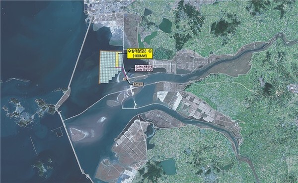 군산 수상 태양광 발전 사업 위치도.