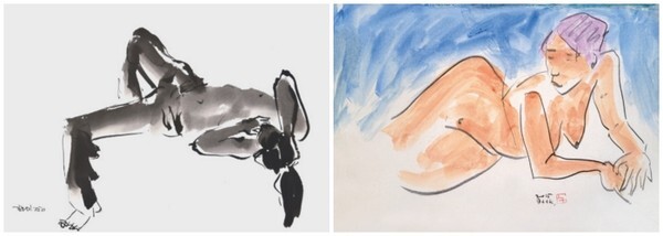 (왼쪽부터)김근미, 백광영 씨 작품