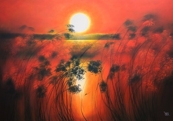 여백, 259.1×181.8cm, 캔버스에 수묵, 아크릴, 2020.