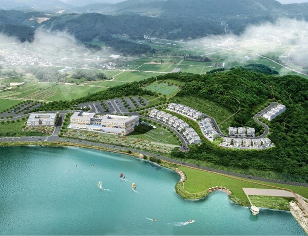 순창군 팔덕면 청계리 일원에 조성중인 웰니스스파 관광호텔 조감도.